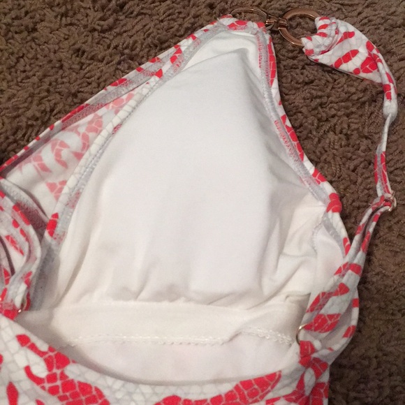 Michael Kors Wrap Front One Piece Coral Mosaic - Picture 9 of 9